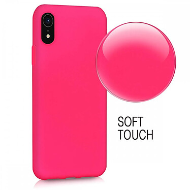 Acheter LaCoqueFrançaise Coque iPhone Xr Silicone Liquide toucher doux, Anti Chocs Rose Fluo