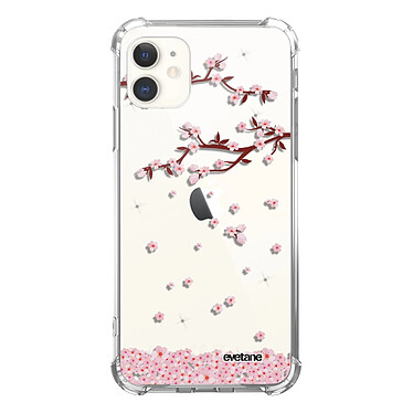 Evetane Coque iPhone 11 anti-choc souple angles renforcés transparente Motif Chute De Fleurs