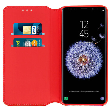 Acheter Avizar Etui Galaxy S9 Housse folio Porte-carte Fonction Support Rouge