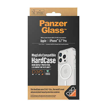 Avis PanzerGlass HardCase Compatible avec le MagSafe pour iPhone 15 Pro D3O Clear