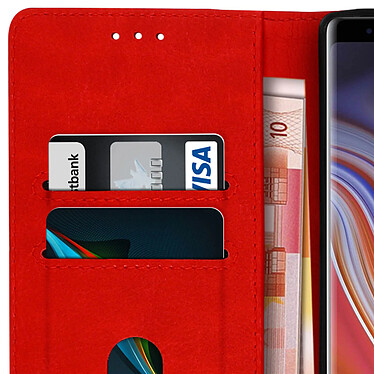 Avizar Housse pour Samsung Galaxy Note 9 Clapet Portefeuille Fonction Support Vidéo  rouge pas cher