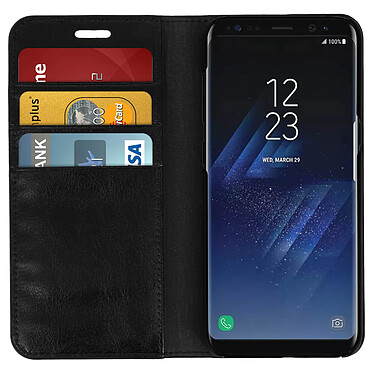 Avis Avizar Etui folio Noir Cuir véritable pour Samsung Galaxy S8