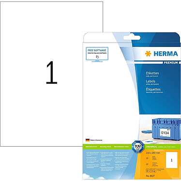 HERMA Etiquettes PREMIUM sur 10 Feuilles A4 210 x 297 mm, blanc