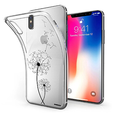 Evetane Coque iPhone X/Xs silicone transparente Motif Pissenlit ultra resistant