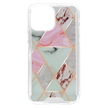 Avizar Coque Marbre iPhone 13 Mini Hybride avec Coins Renforcés rose