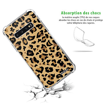 Avis Evetane Coque Samsung Galaxy S10 Silicone antichocs Solides coins renforcés  transparente Motif Léopard Beige