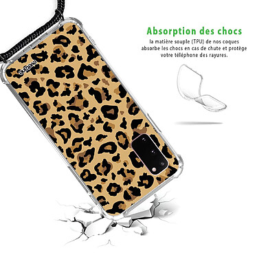 Avis Evetane Coque cordon Samsung Galaxy S20 Dessin Léopard Beige