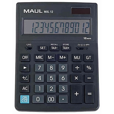 MAUL Calculatrice de bureau MXL 12, 12 chiffres, noir