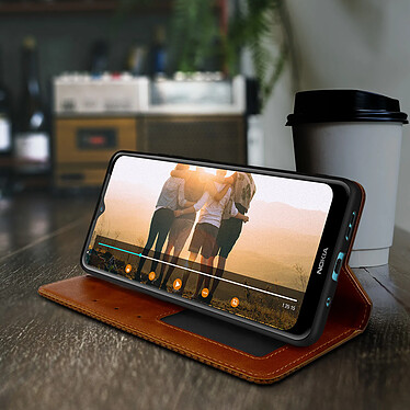 Acheter Avizar Étui Nokia 2.4 Portefeuille Support Vidéo Élégant marron
