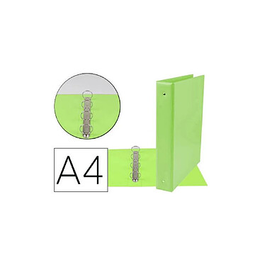 LIDERPAPEL Classeur 4 anneaux ronds 40mm a4 carton rembordé pvc coloris vert pistache x 14