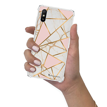 LaCoqueFrançaise Coque Xiaomi Redmi 9A Silicone antichocs Solides coins renforcés  transparente Motif Marbre Rose pas cher