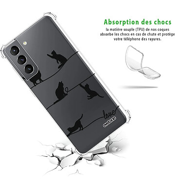 Avis Evetane Coque Samsung Galaxy S21 5G anti-choc souple angles renforcés transparente Motif Chat Lignes