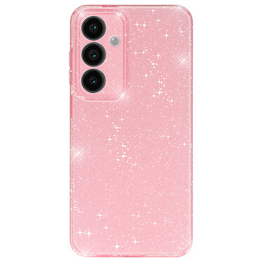 Avizar Coque pour Samsung S24 FE Silicone Design Pailleté Caméra Protégée Rose Poudré