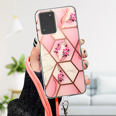 Avis Avizar Coque Samsung Galaxy S20 Ultra Motif géométrique avec Cordon Amovible rose