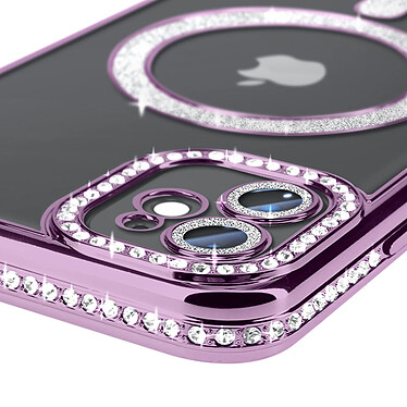 Avis Avizar Coque Diamant pour iPhone 11 Protection MagSafe Contour Strass Violet