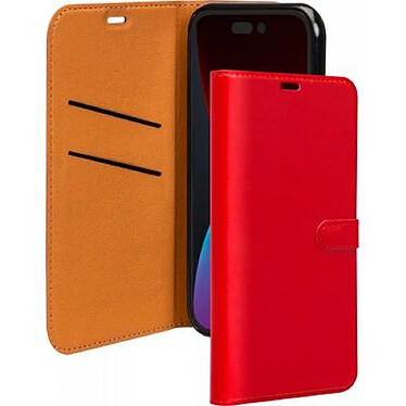 BigBen Connected Étui pour iPhone 14 Pro Max Folio Wallet avec Languette Aimantée Rouge