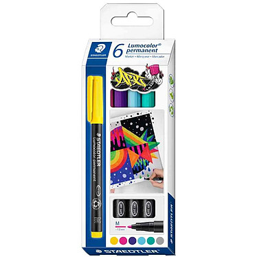 STAEDTLER Marqueur permanent 317M Lumocolor, étui de 6