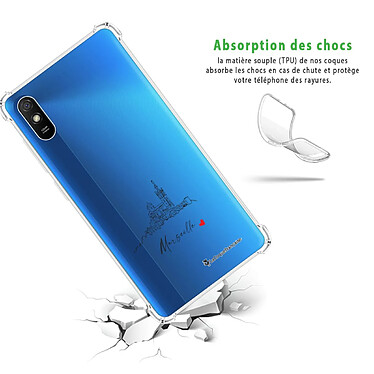 Avis LaCoqueFrançaise Coque Xiaomi Redmi 9A Silicone antichocs Solides coins renforcés  transparente Motif Marseille Notre Dame