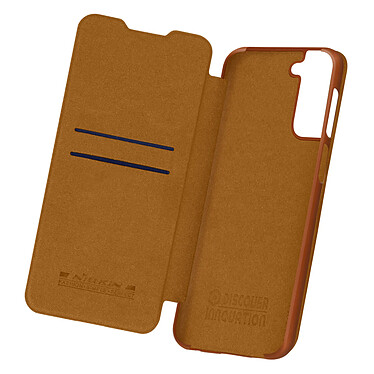 Nillkin Housse pour Samsung Galaxy S21 Plus Étui Folio Porte-carte Cuir Véritable Qin  Marron