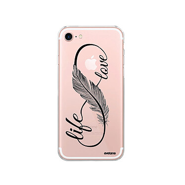 Evetane Coque iPhone 7/8/ iPhone SE 2020/ 2022 silicone transparente Motif Love Life ultra resistant