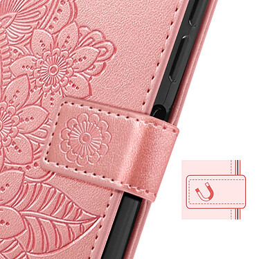 Avizar Étui Mandala Fleurs pour Xiaomi Redmi A3 Portefeuille Support Dragonne Rose Poudré pas cher