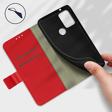 Avis Avizar Housse Motorola Moto G50 Aspect Grainé Folio Stand Vidéo Rouge