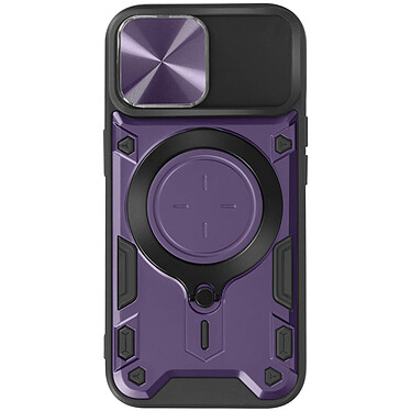 Avizar Coque pour iPhone 15 Bague Métallique Bi-matière Antichoc Violet