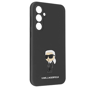 Karl Lagerfeld Coque pour Samsung Galaxy S23 FE Design Ikonik Métal Silicone Rigide Noir