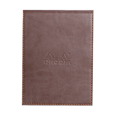 RHODIA Porte-bloc Rhodiarama simili CHOCOLAT avec porte-crayon + bloc N°12 ligné