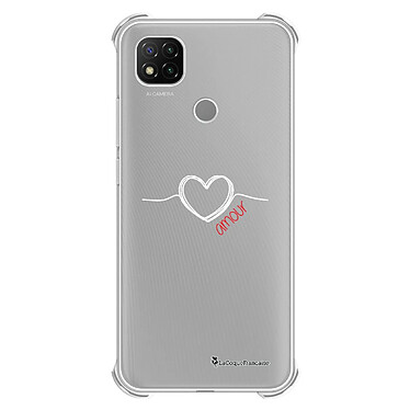 LaCoqueFrançaise Coque Xiaomi Redmi 9C Silicone antichocs Solides coins renforcés  transparente Motif Coeur Blanc Amour