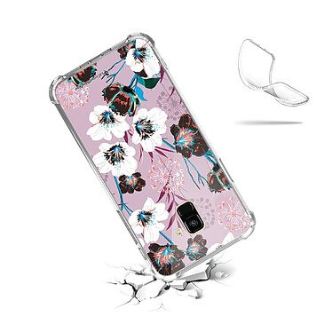 Acheter LaCoqueFrançaise Coque Samsung Galaxy A8 2018 anti-choc souple angles renforcés transparente Motif Fleurs parme