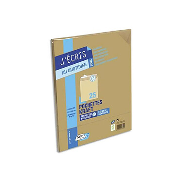 Avis GPV Paquet de 25 pochettes kraft brun auto-adhésives 90g format n°24 260 x 330 mm