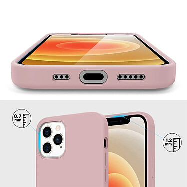 Evetane Coque iPhone 12/12 Pro Silicone liquide Rose + 2 Vitres en Verre trempé Protection écran Antichocs pas cher