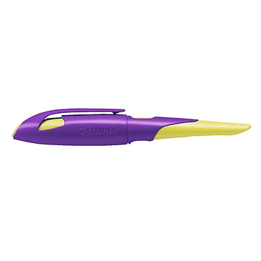 STABILO Stylo plume -EASYbirdy- Stylo ergonomique rechargeable - Violet/Jaune - Droitier