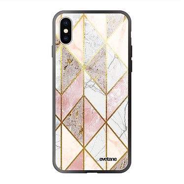 Evetane Coque en verre trempé iPhone Xs Max Marbre Rose Losange