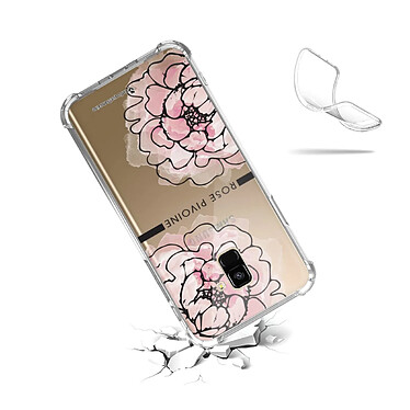 Acheter LaCoqueFrançaise Coque Samsung Galaxy A8 2018 anti-choc souple angles renforcés transparente Motif Rose Pivoine