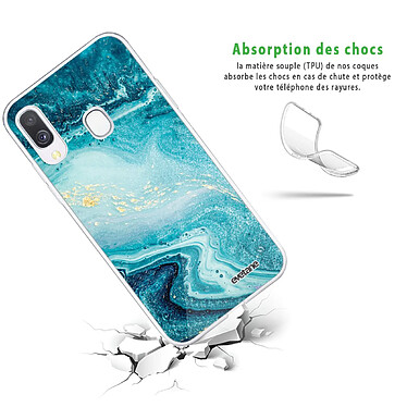 Avis Evetane Coque Samsung Galaxy A20e 360 intégrale transparente Motif Bleu Nacré Marbre Tendance