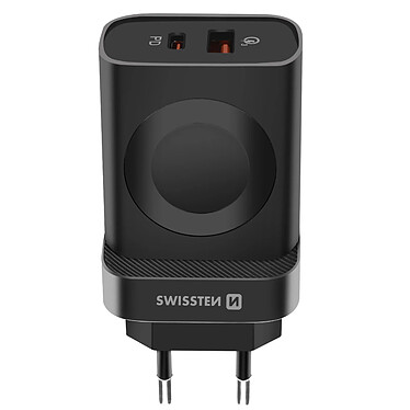 Swissten Chargeur Secteur 22.5W USB et USB C et Module Magnétique Apple Watch Noir