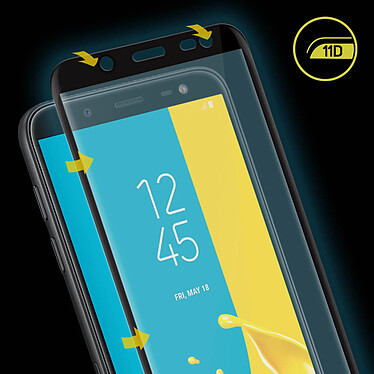 Acheter Avizar Film Galaxy J6 Protection Verre trempé 9H Bords Biseautés 11D noir