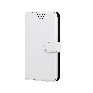 Muvit Étui de Protection pour Smartphone 4.5" Folio Universel Stand et Coulissant Blanc