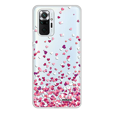 Evetane Coque Xiaomi Redmi Note 10 Pro 360 intégrale transparente Motif Confettis De Coeur Tendance