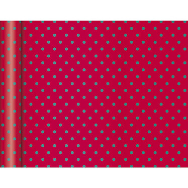 CLAIREFONTAINE Rouleau Papier Cadeau 80g Tiny Rolls 5x0,35m, Pois vert - Rouge