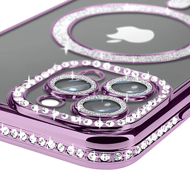 Avis Avizar Coque Diamant pour iPhone 13 Pro Max Protection MagSafe Contour Strass Violet