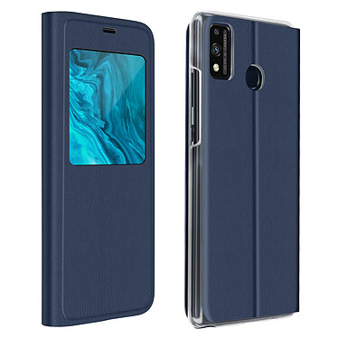 Avizar Étui Honor 9X Lite Fenêtre d'Affichage Clapet Folio Ultra-fin bleu nuit