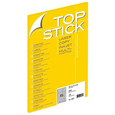 TOP STICK Boite de 2400 étiquettes universelles 70 x 36 mm blanc