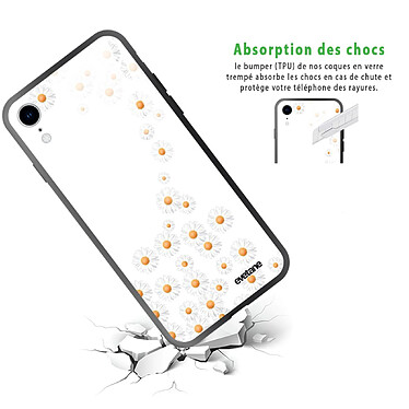 Avis Evetane Coque en verre trempé iPhone Xr Marguerite