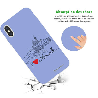 Avis LaCoqueFrançaise Coque iPhone X/Xs Silicone Liquide Douce lilas J'aime Marseille