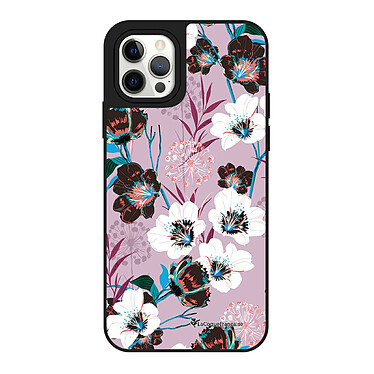 LaCoqueFrançaise Coque iPhone 12/12 Pro miroir Fleurs parme Design