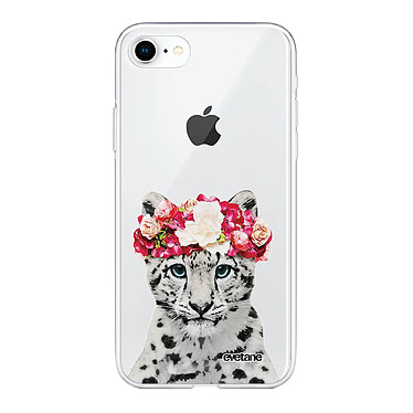 Evetane Coque iPhone 7/8/ iPhone SE 2020 360 intégrale transparente Motif Leopard Couronne Tendance