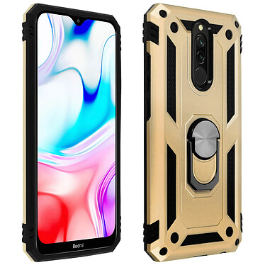 Avizar Coque Xiaomi Redmi 8 / 8A Antichoc bi-matières Bague Support Vidéo doré